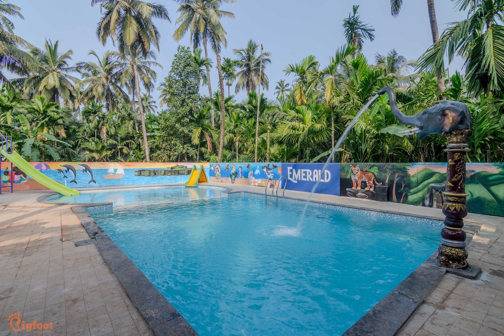 Emerald Resort Diveagar — swimming pool with lush greenery