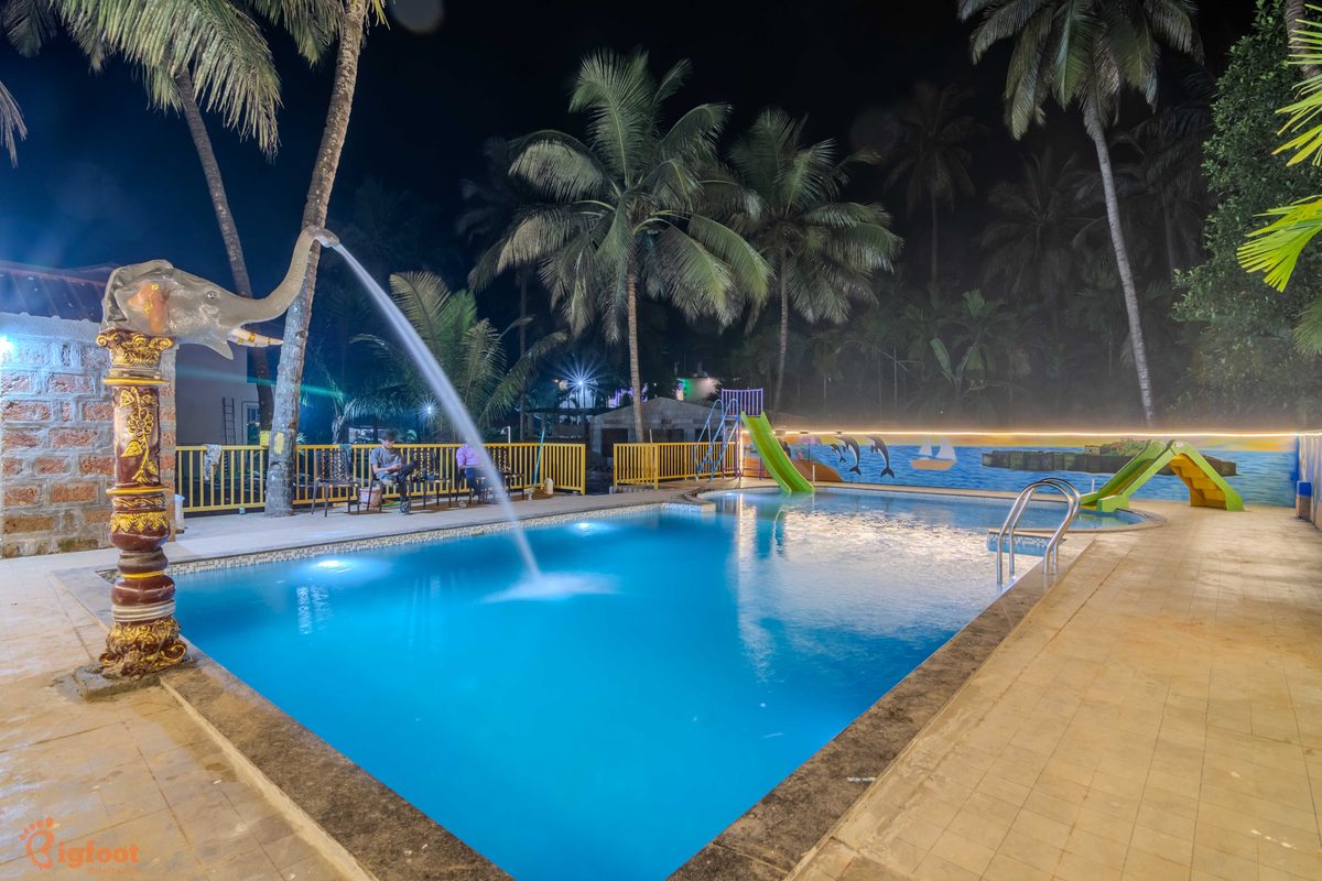 Pool area lush greenery